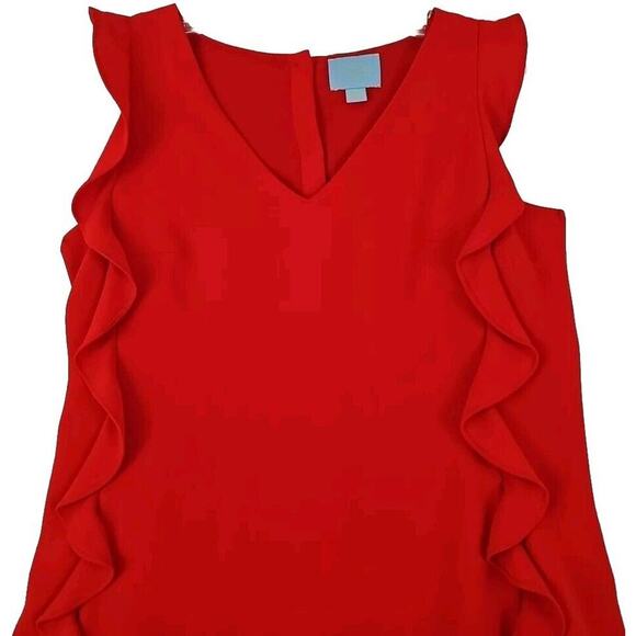 Elegant Red Ruffle Mini Dress - Picture 8 of 9